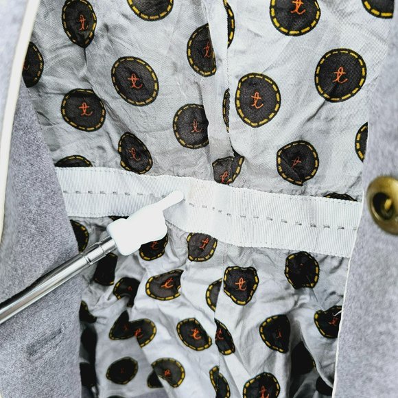 Anthropologie Taikonhu High Line Jacket Peplum Crop Blazer 4 Grey Button Front - Picture 7 of 14